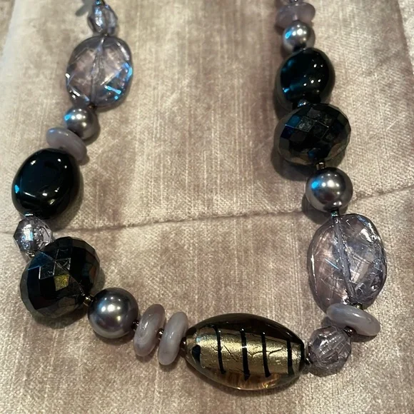 Glass Necklace Chunky Beads 17-20” - Picture 2 of 4